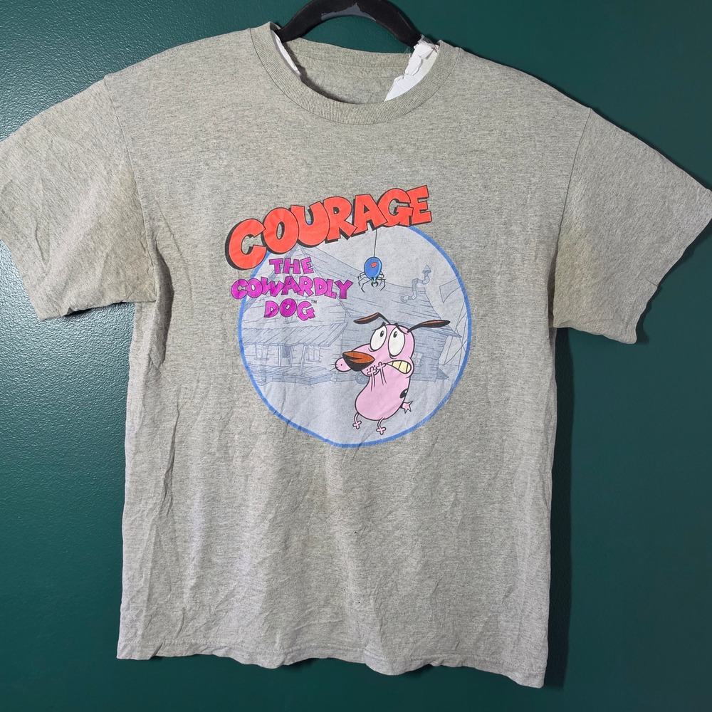 Cartoon Network Courage the Cowardly Dog Graphic T-Shirt Heather Gray Mens Small